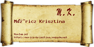 Móricz Krisztina névjegykártya